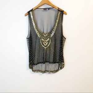 Host Pick 🎉 BooHoo: Embellished Front Swing Top